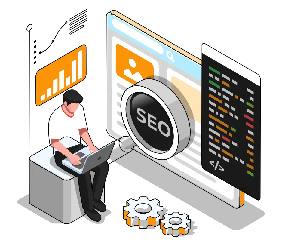 Persona con un ordenador portátil revisando las estadísticas de SEO Persona con un ordenador portátil revisando las estadísticas de SEO
