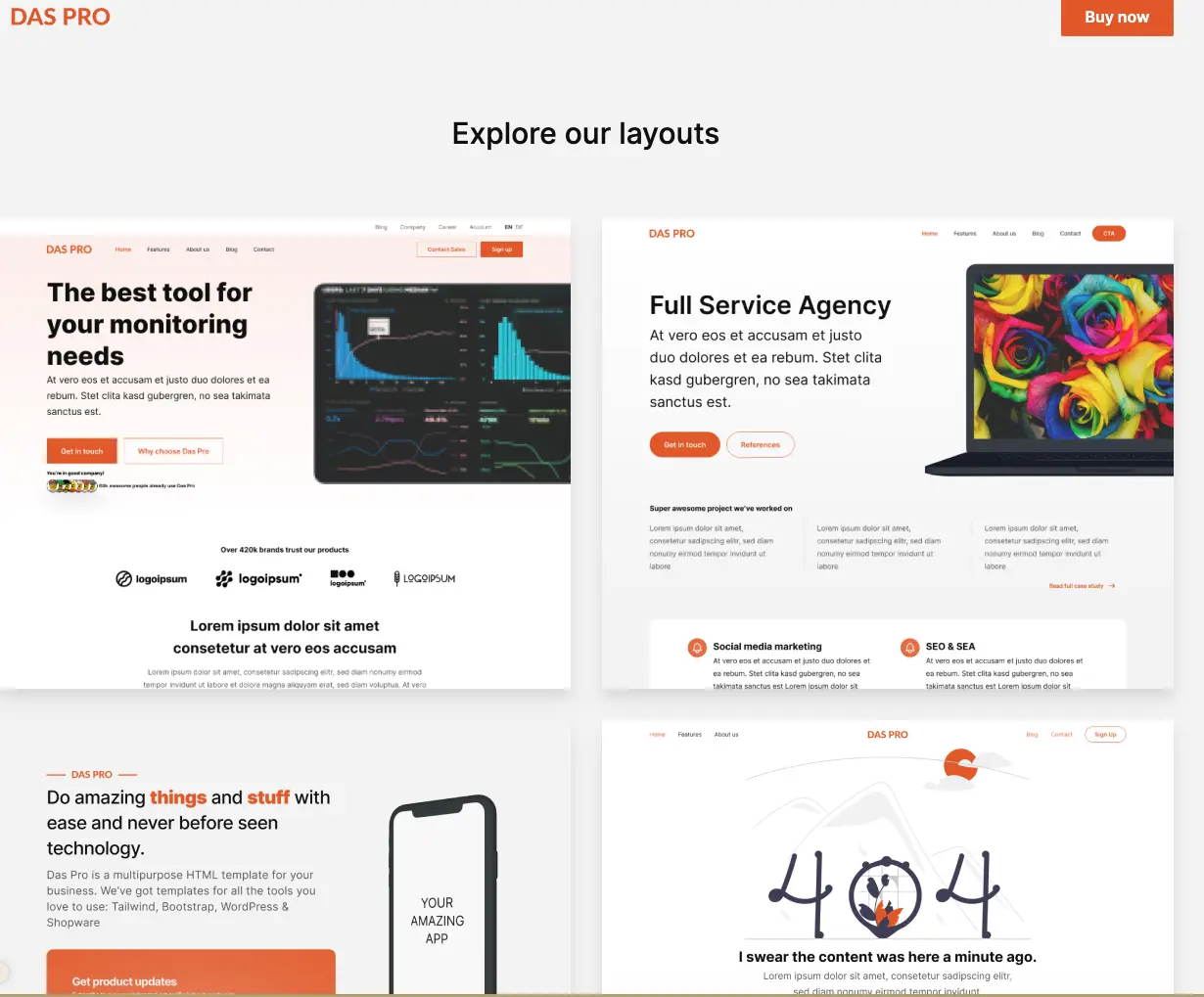pagina web especializada en HTML template