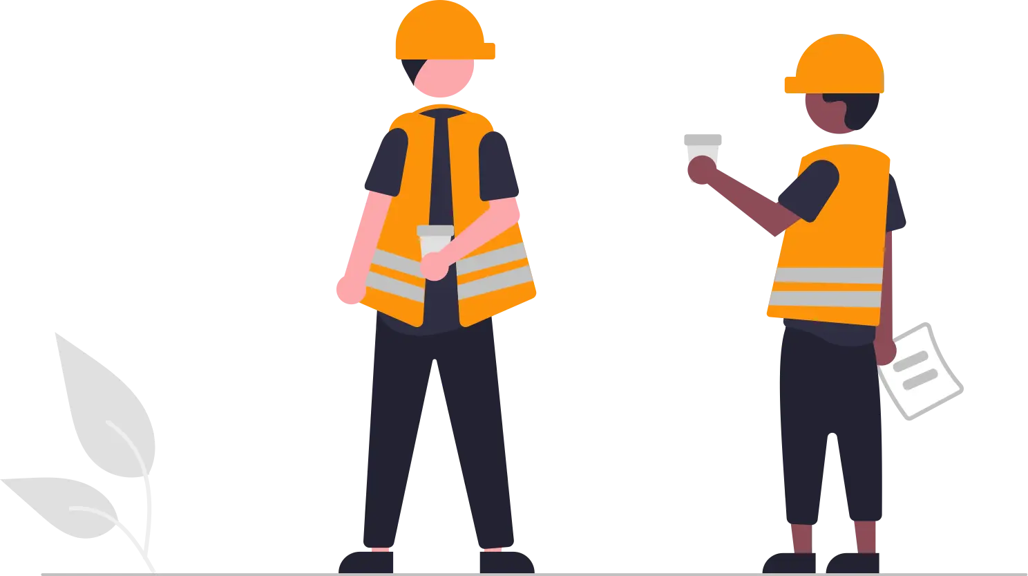 una pareja de trabajadores tomandose un cafè